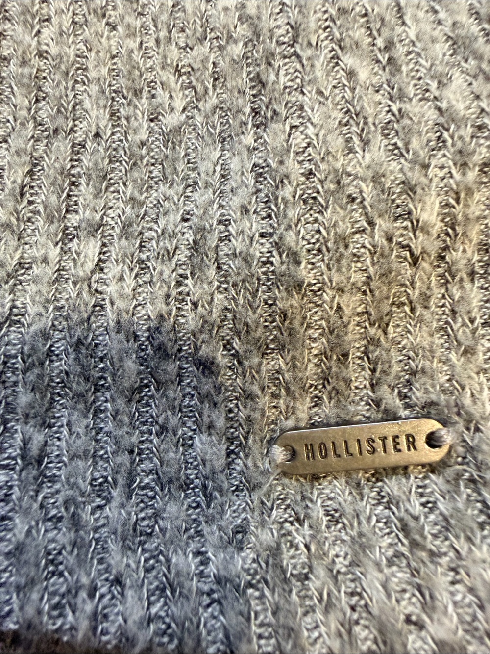 Hollister Heather Ribbed Knit Marl Wrap V-Neck Crop Top Size XS - Picture 4 of 7